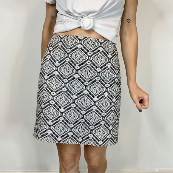J. CREW knit skirt cotton blend black & white 1891 - Picture 6 of 7